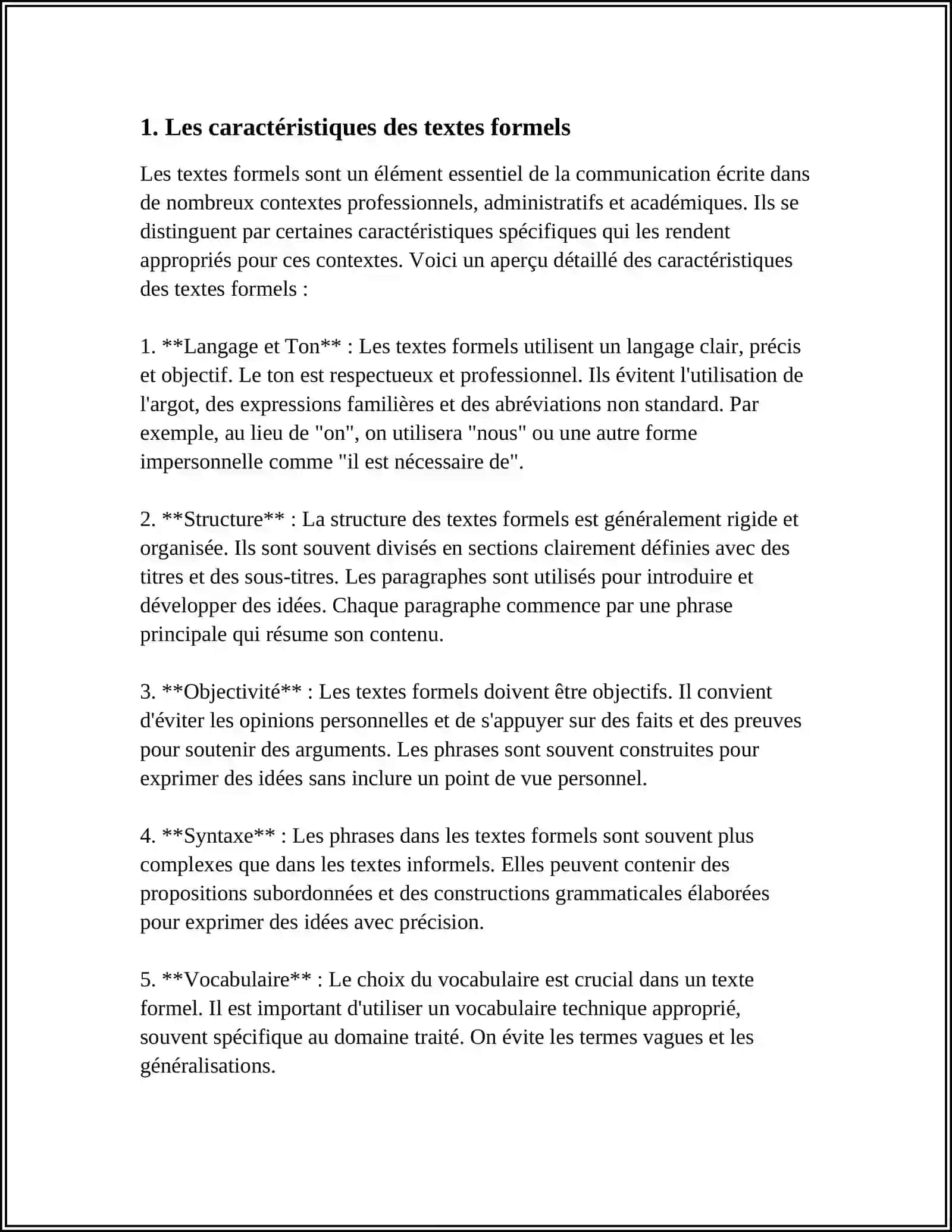TEXTES FORMELS, INFORMELS ET SPÉCIALS 3