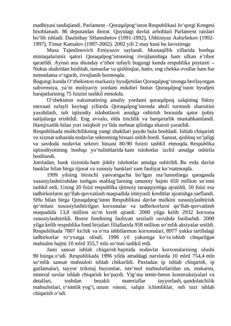 Mustaqillik yillarida Qoraqalpog‘iston Respublikasi 3