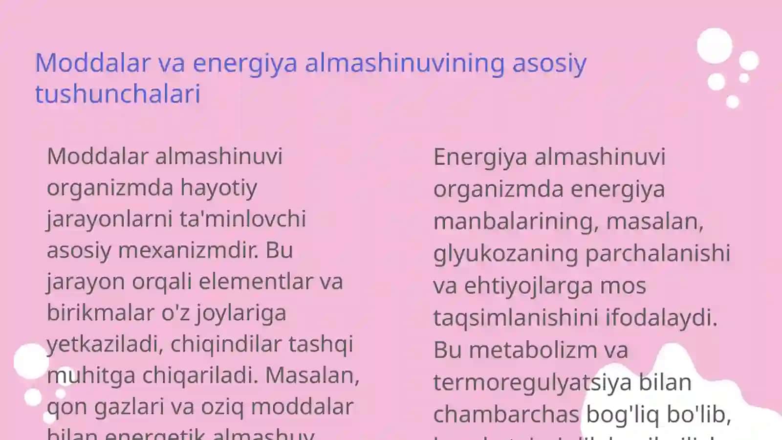 Moddalar va energiya almashinuvini o'rganish. Termoregulyatsiya Endokrin bezlar fiziologiyasi. Gipotalamo-gipofizar tizim 3
