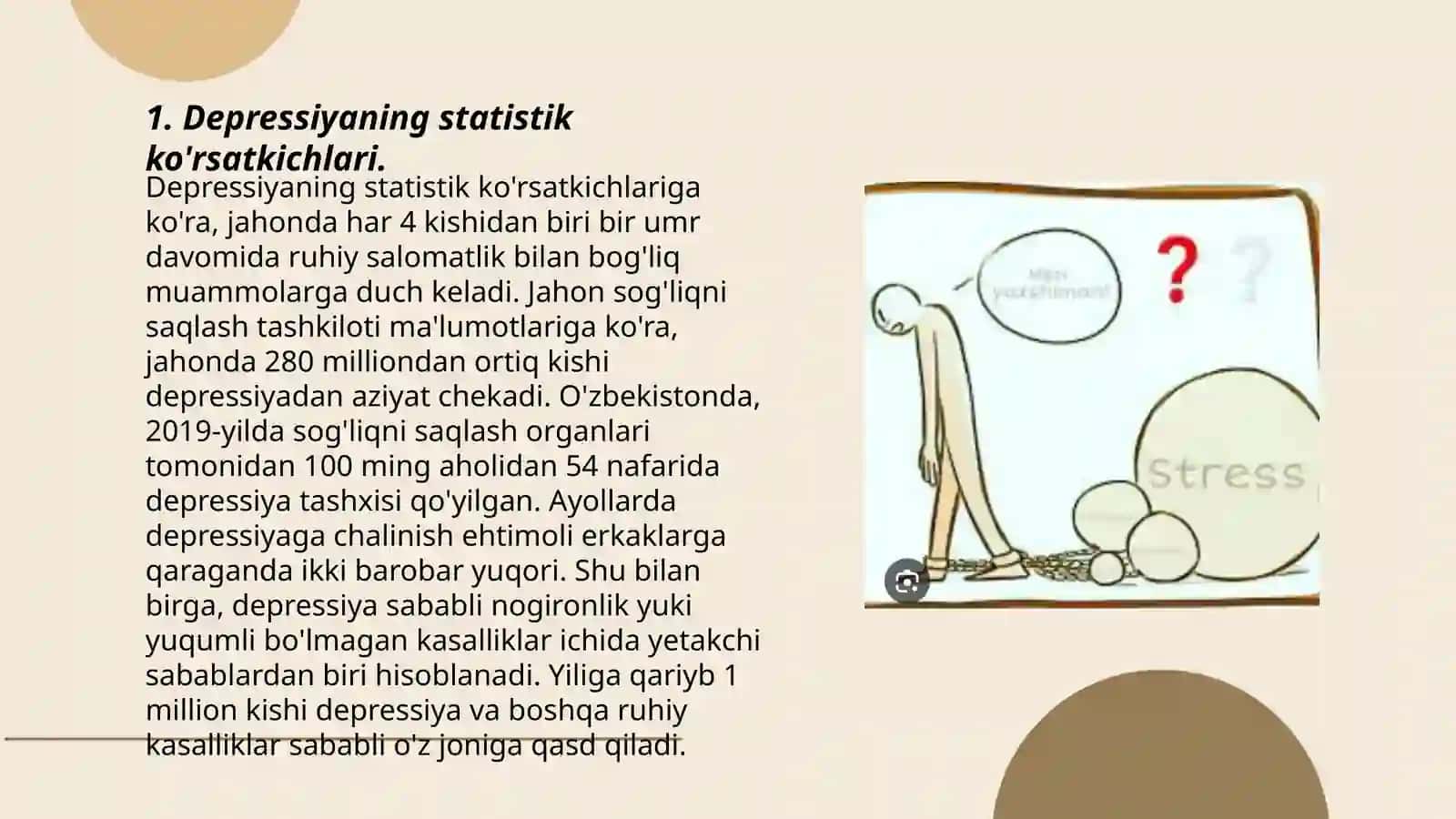 Depressiyani bir faktli tahlil qilish 3