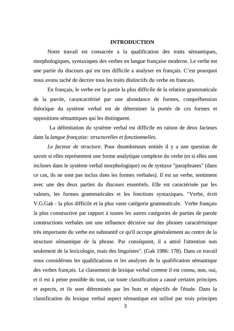 Particularité morphologique, syntaxique et sémantique du verbe dans la grammaire française 3