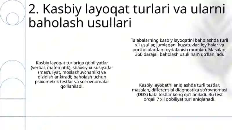 Kasbiy layoqat va yo'naltirish 3