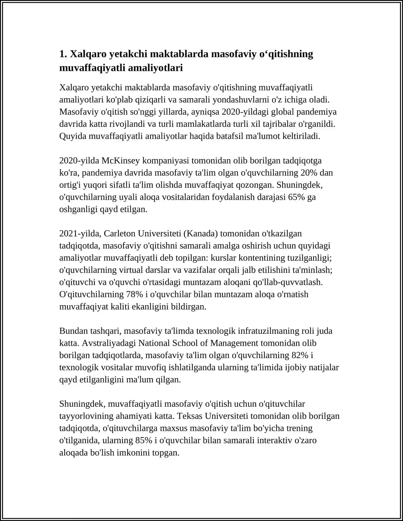 MAKTABDA MASOFADAN O‘QITISH ISHLARIDA XALQARO TAJRIBALAR 3