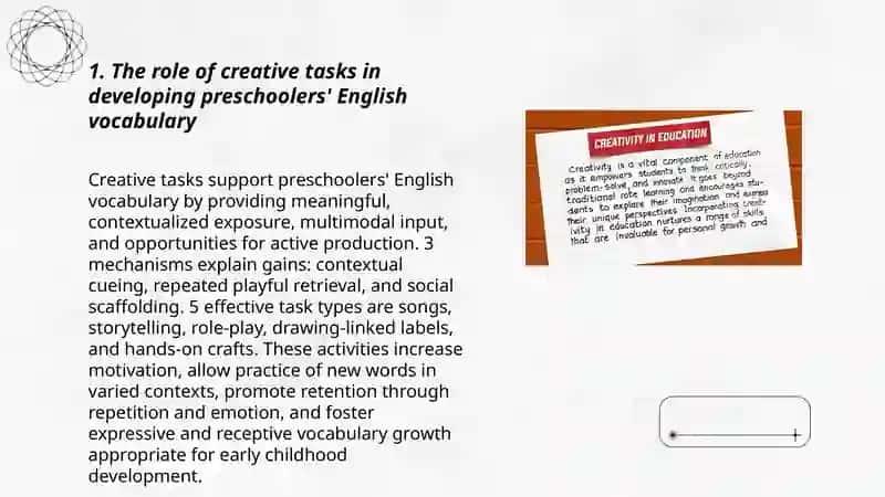 The importance of creative tasks for preschool children in learning English 3