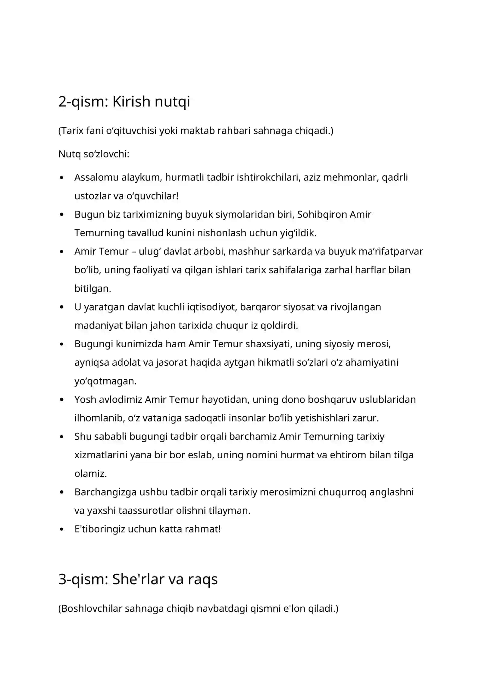 "Buyuk Sohibqiron Amir Temur – O‘zbek xalqining faxri" 3