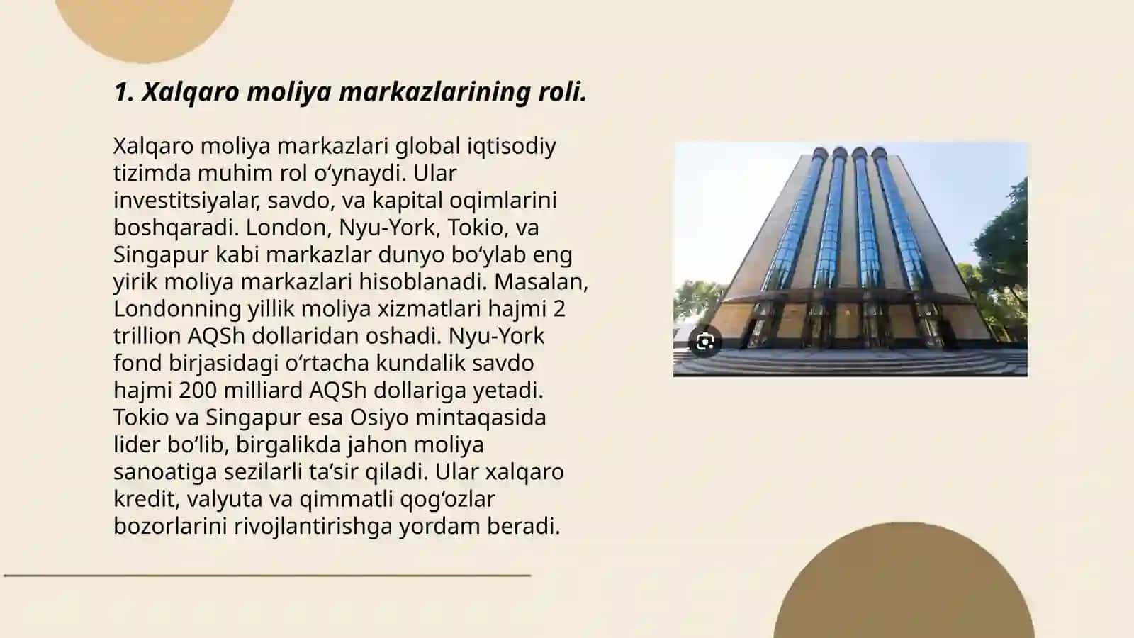 Xalqaro Moliya Markazlari va ularning Faoliyat Yo'nalishlari 3