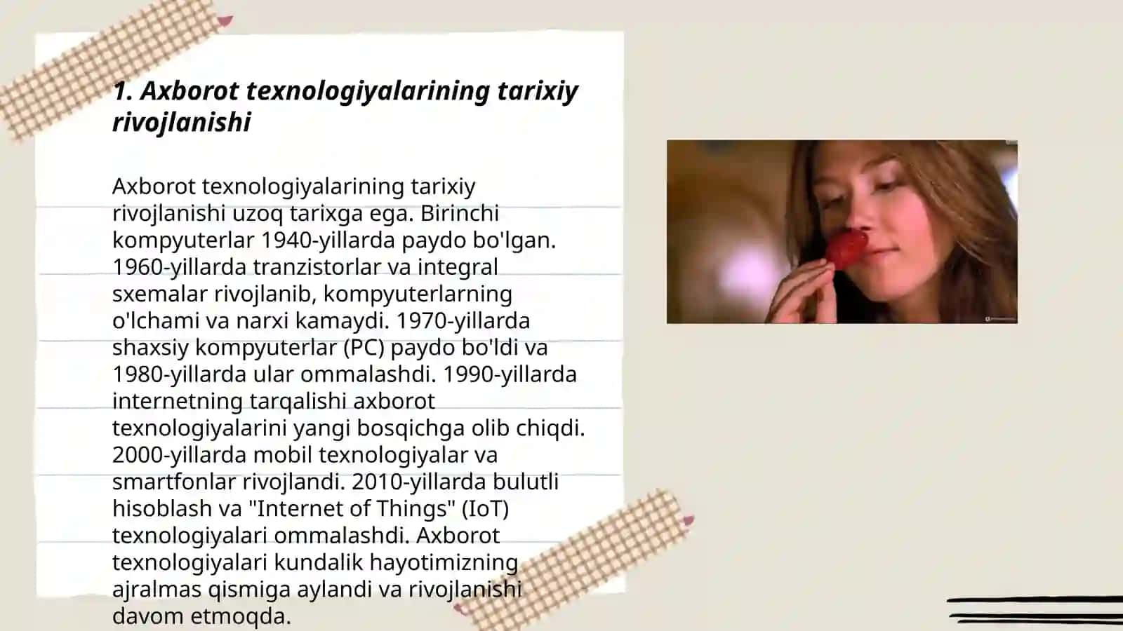 Intilganga tole yor fan nomi: axborot kommunikatsiya texnologiyalari 3