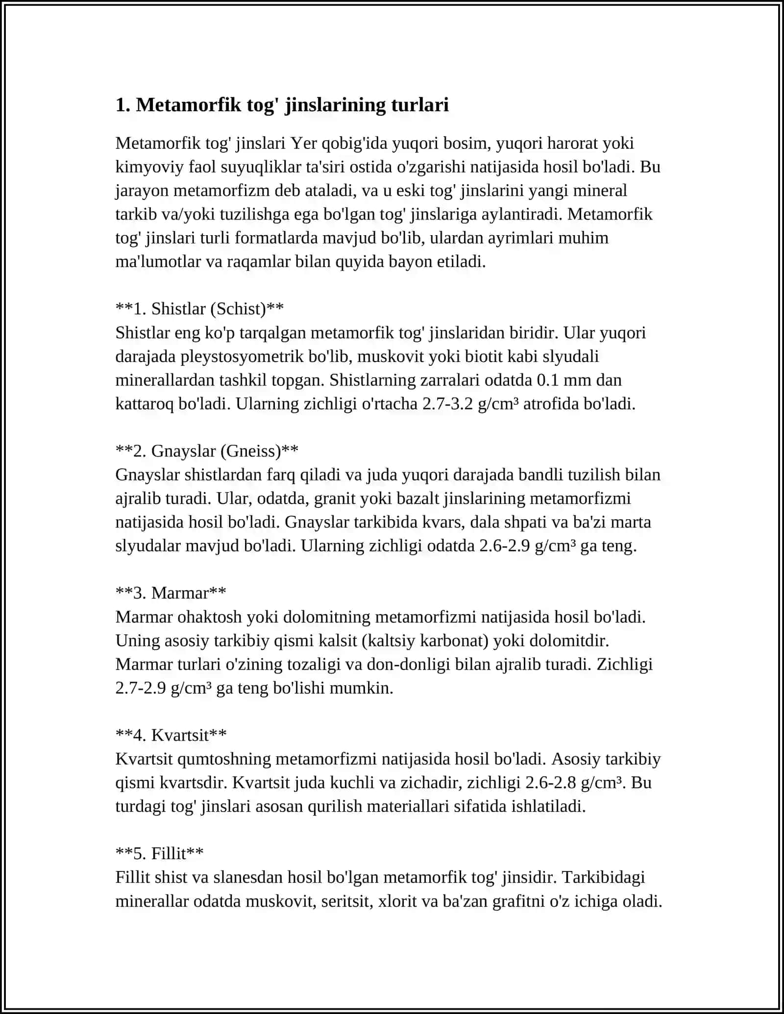 METOMORFIK TOG’ JINSLARINI TARQALISHI 3