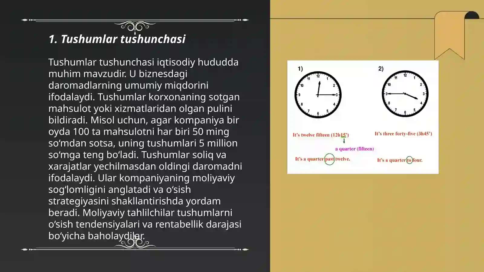 Tushumlar bilan bogliq malumotlarni moliyaviy hisobotda aks etirish 3