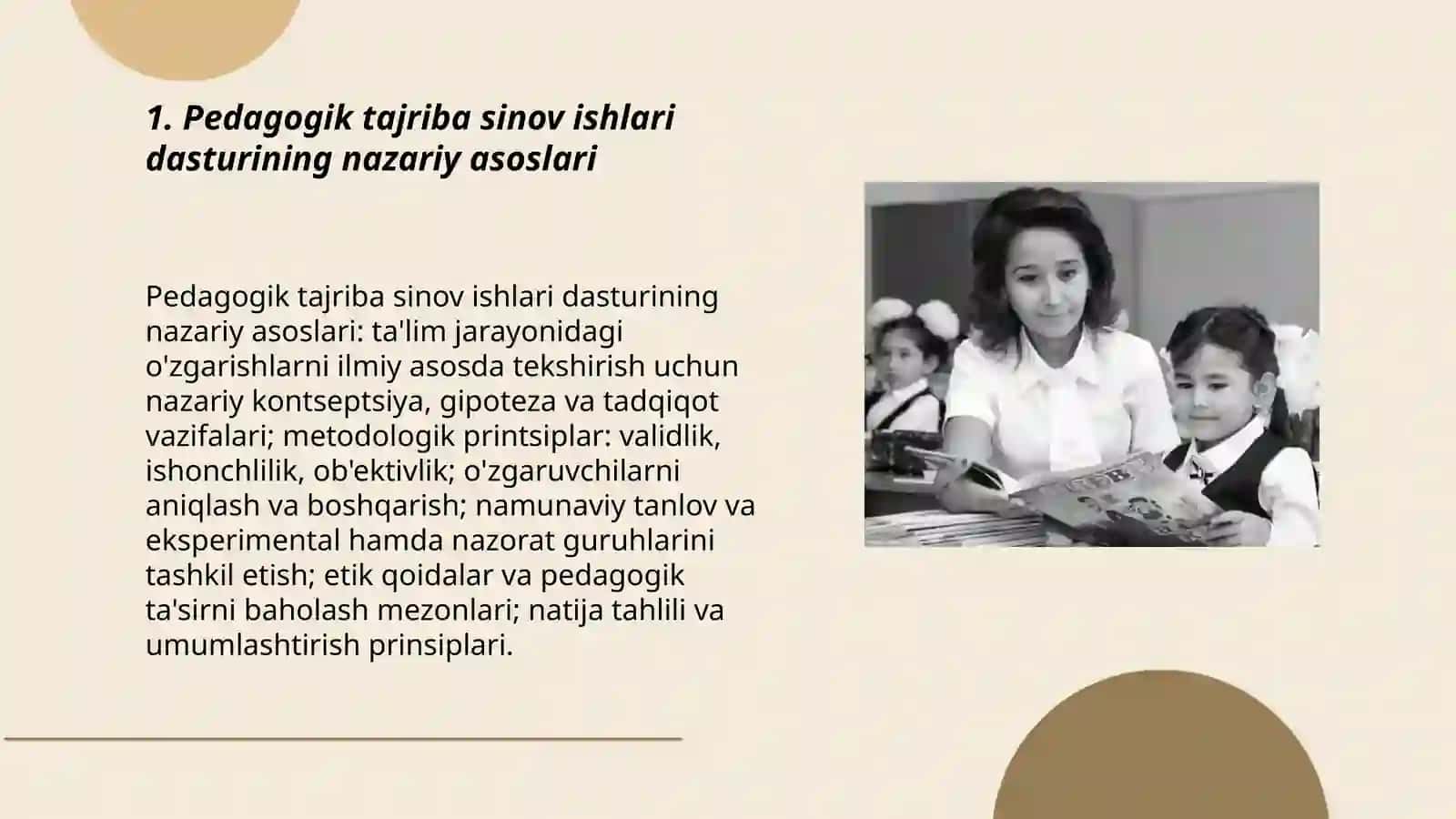Pedagogik tajriba sinov ishlari dasturini ishlab chiqish metodikasi 3