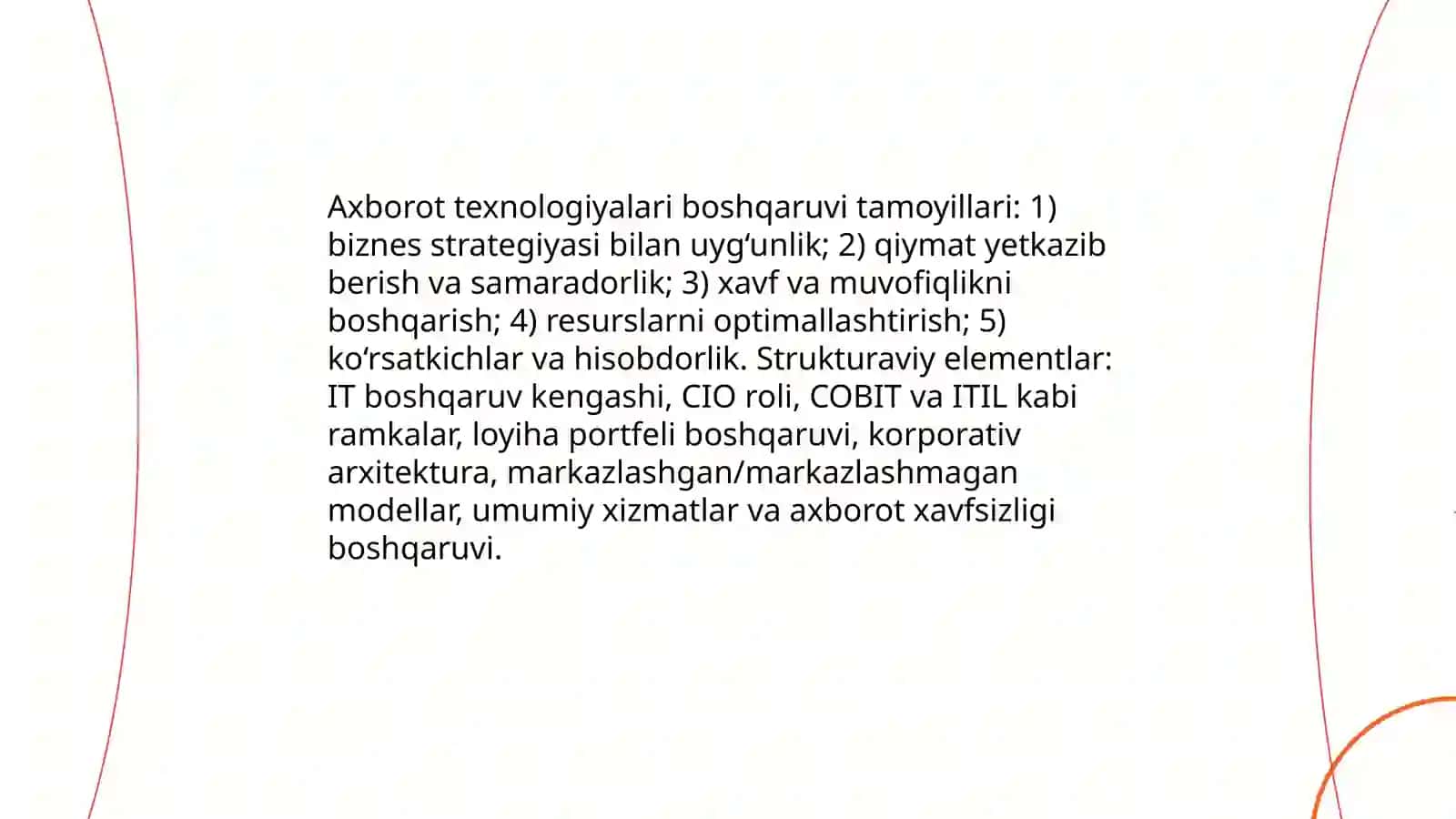 Axborot texnologiyalarini tashkilotda va global boshqarish 3