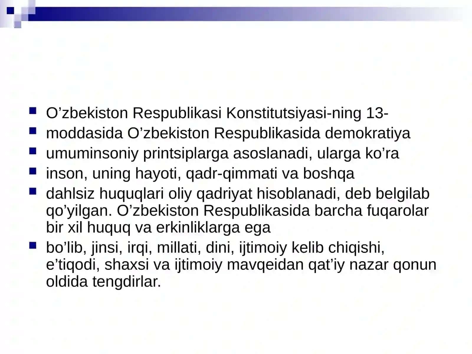 O’ZBEKISTONDA INSON HUQUQLARI VA ERKINLIKLARI KAFOLATI. SUD HOKIMIYATI 3