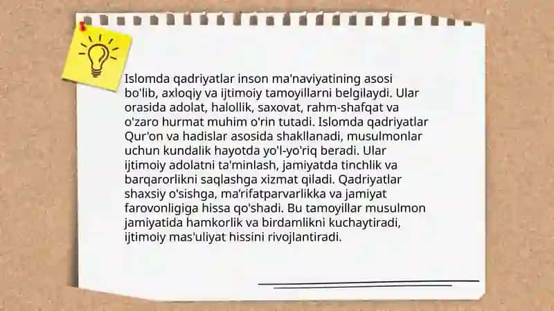 Islom qadriyatlari va maʼrifatning hozirgi davrdagi ahamiyati 3