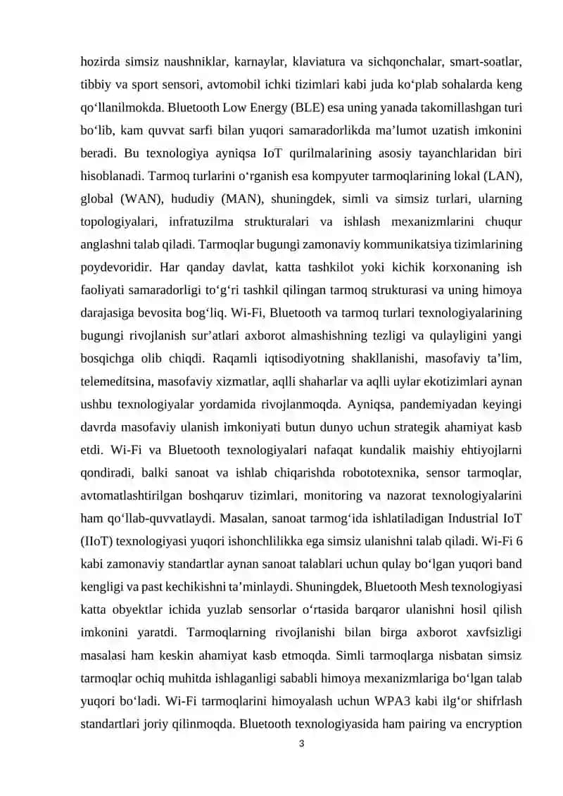 Wi-fi, Bluetooth va tarmoq turlari 3