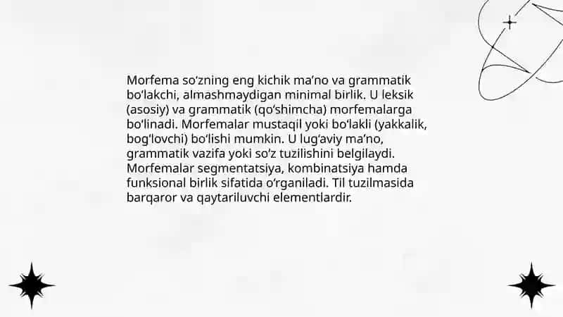 Morfemika. Morfema va uning turlari 3