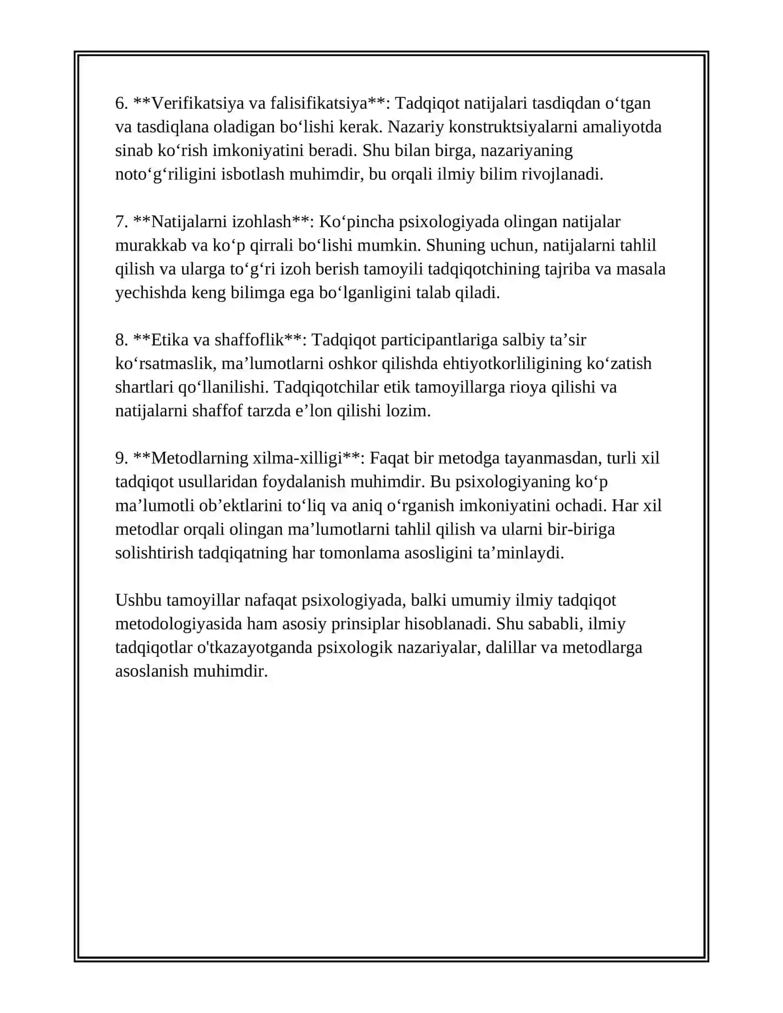 PSIXOLOGIYADA ILMIY TADQIQOTNING METODOLOGIK ASOSLARI 3
