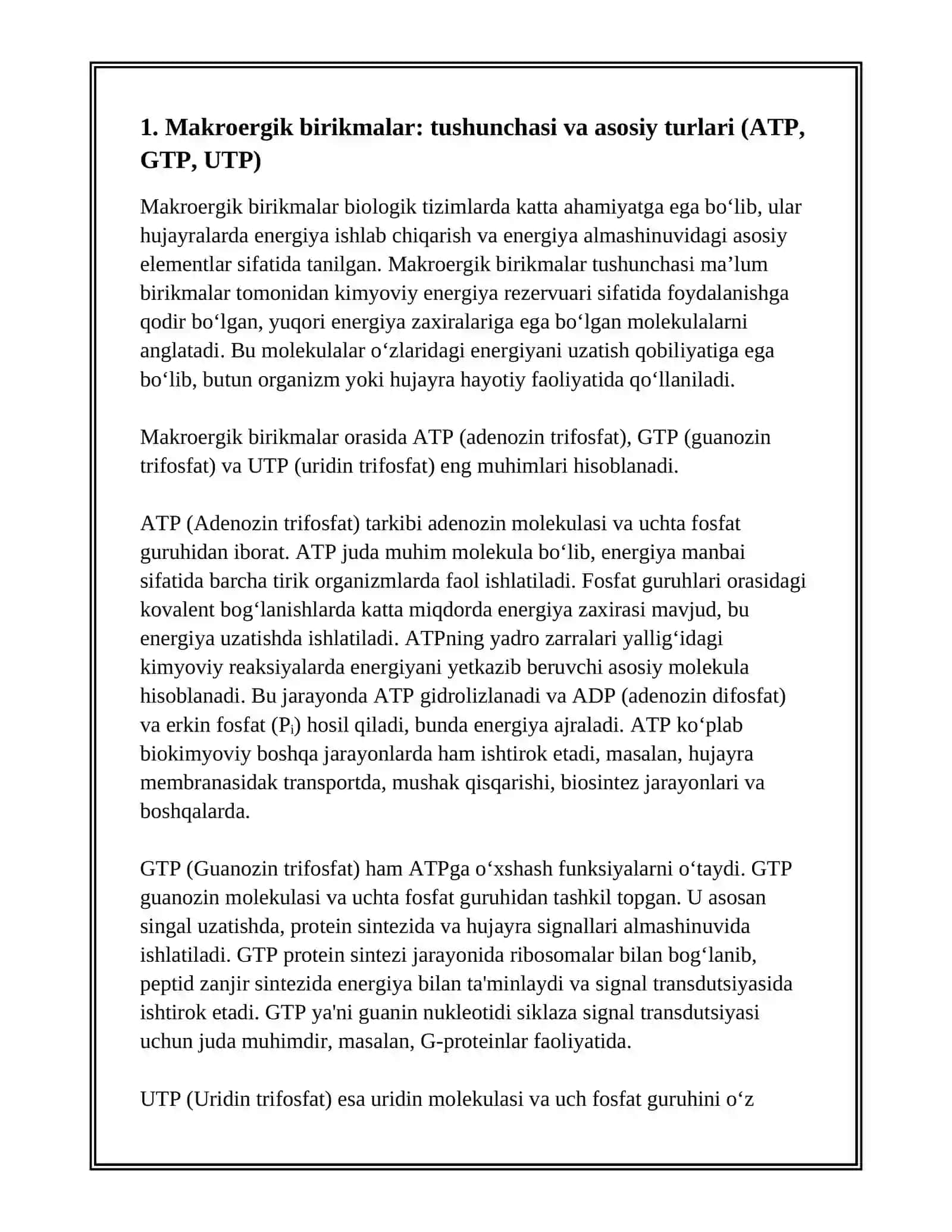 MAKROERGIK BIRIKMALAR VA ULARNING MODDALAR ALMASHINUVIDAGI OʻRNI 3