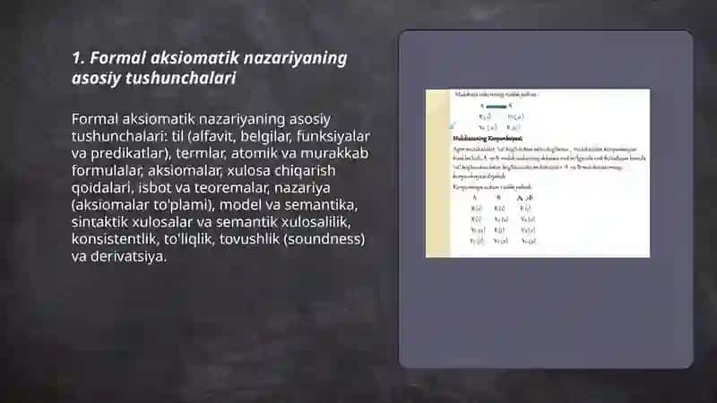 Formal aksiomatik nazariya. Mulohazalar hisobi 3