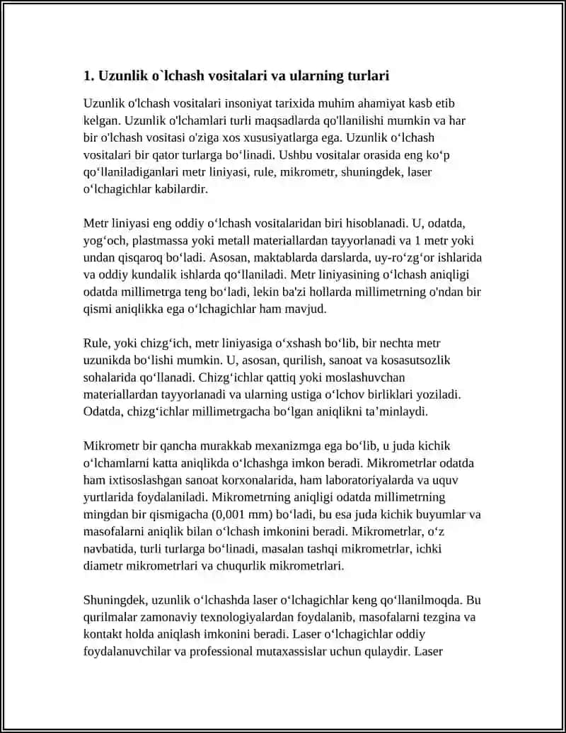 Uzunlik o'lchash vositalari 3