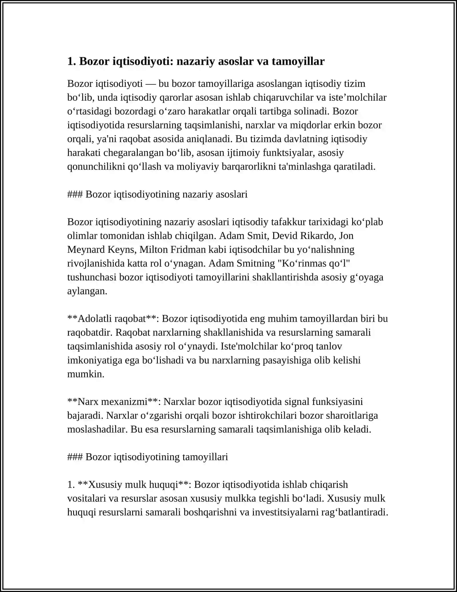 Bozor iqtisodiyoti: nazariy asoslar va tamoyillar 3