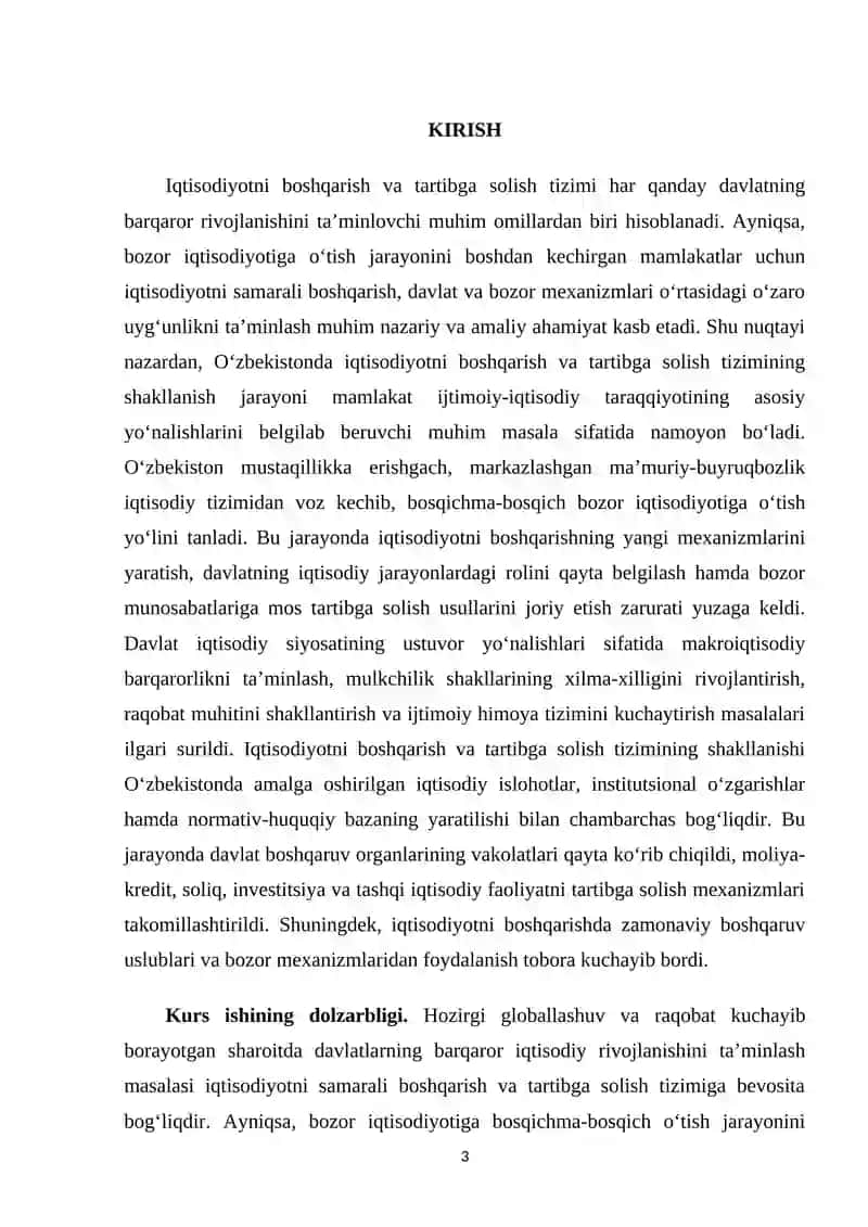 O‘zbekistonda iqtisodiyotni boshqarish va tartibga solish tizimining shakillanishi 3