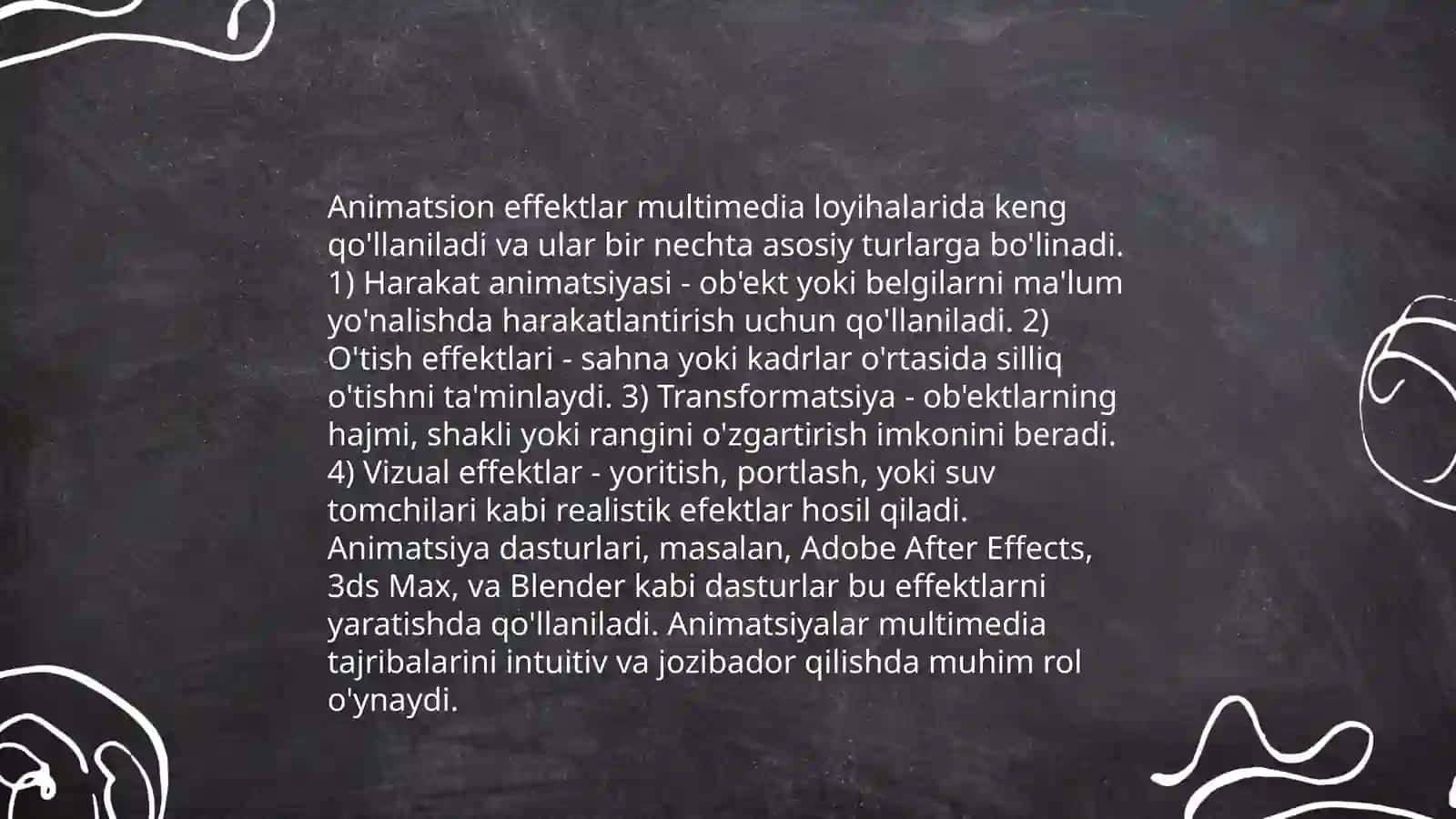 Multimedia vositalarida animatsion effektlar yaratish 3