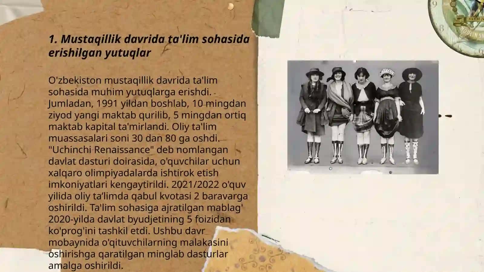 Mustaqillik davrida ta'lim sohasida erishilgan yutuqlar 3