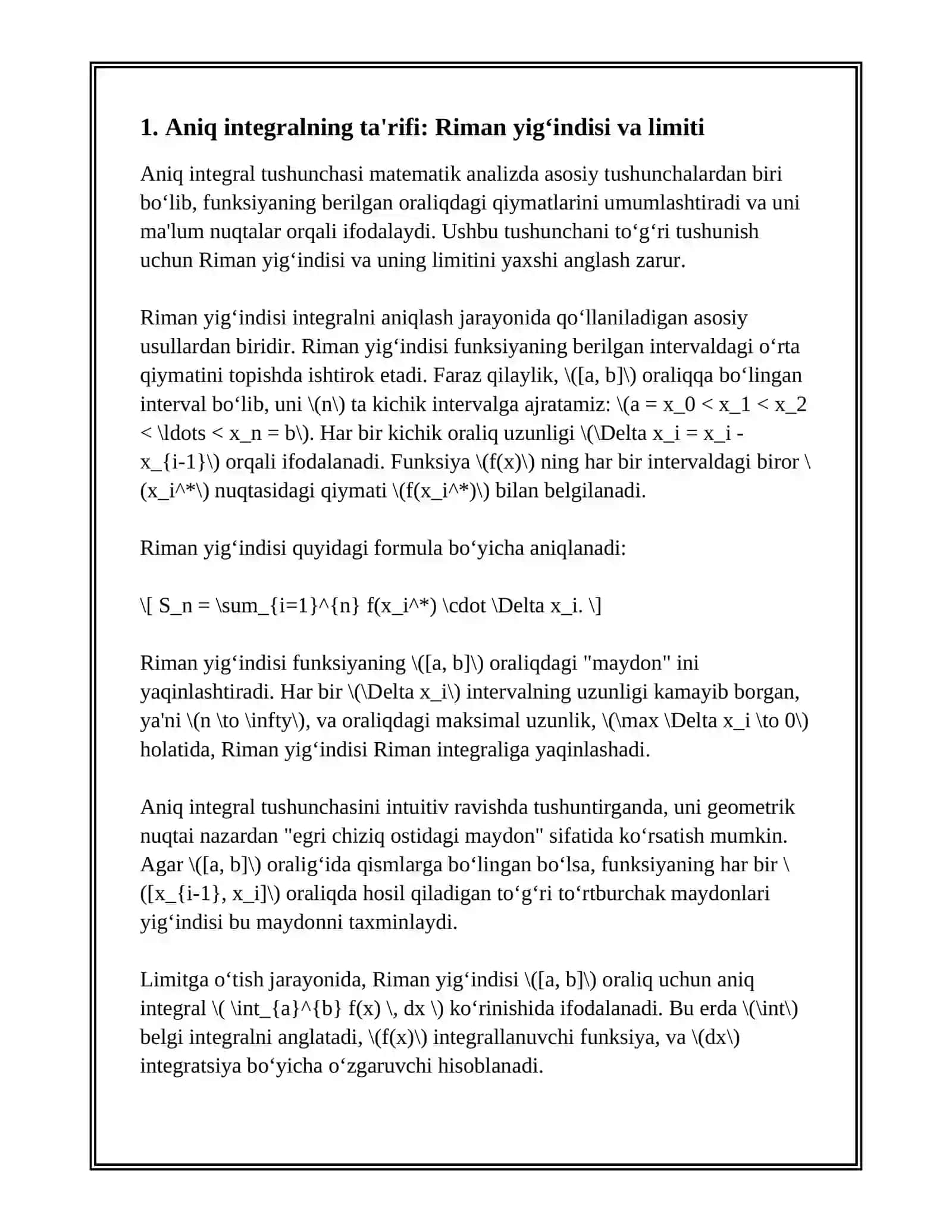 ANIQ INTEGRAL TARIFI. NYUTON-LEYBNITS FORMULALARI 3