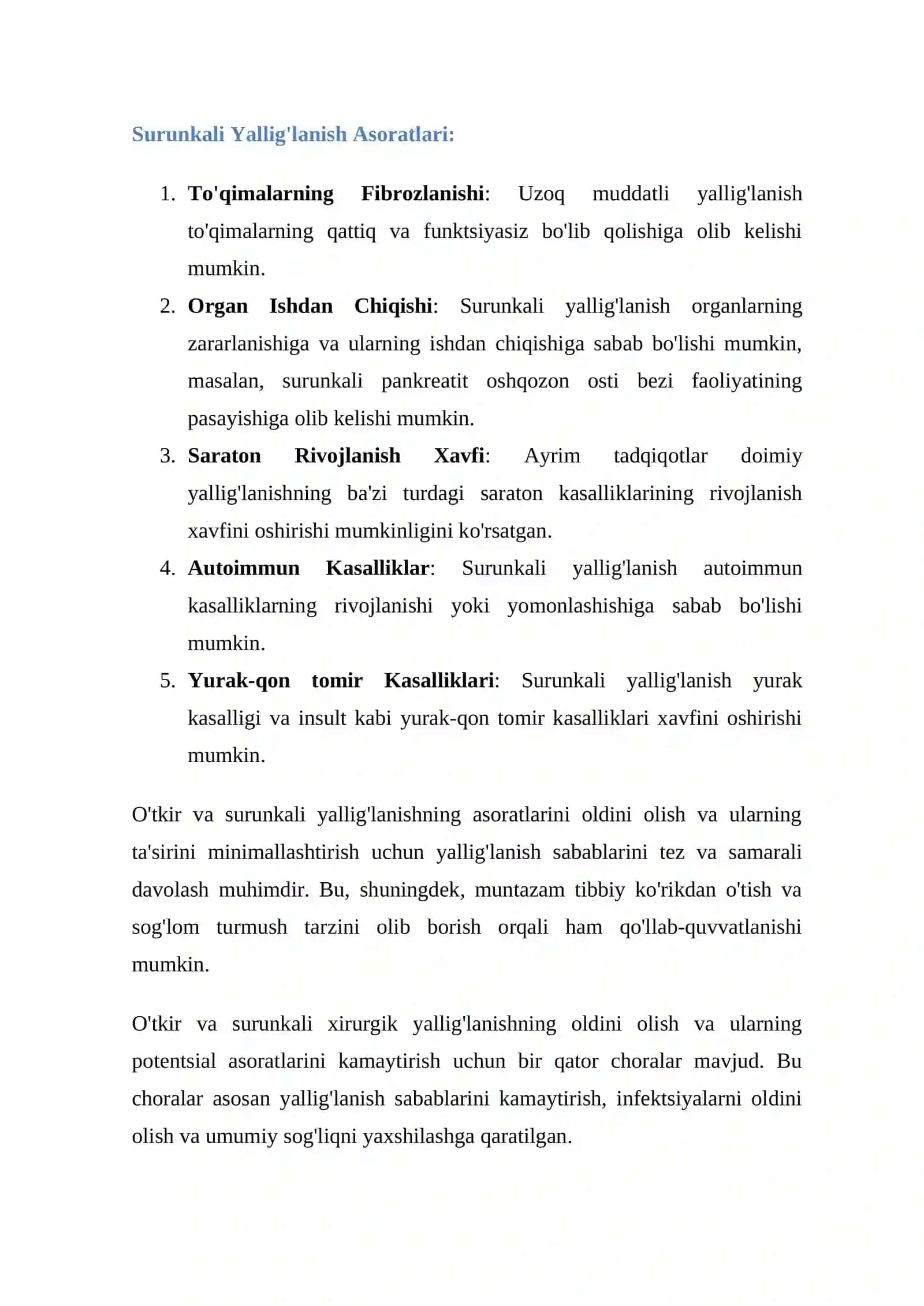 O`tkir va surunkali xirurgik yallig`lanish 3