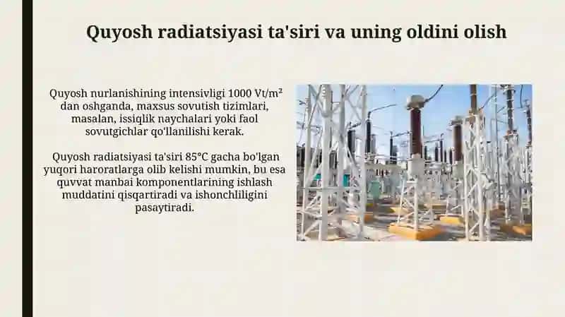 Elektr taʼminot tizimlarini loyihalashda atrof-muhit sharoitlarini hisobga olish 3