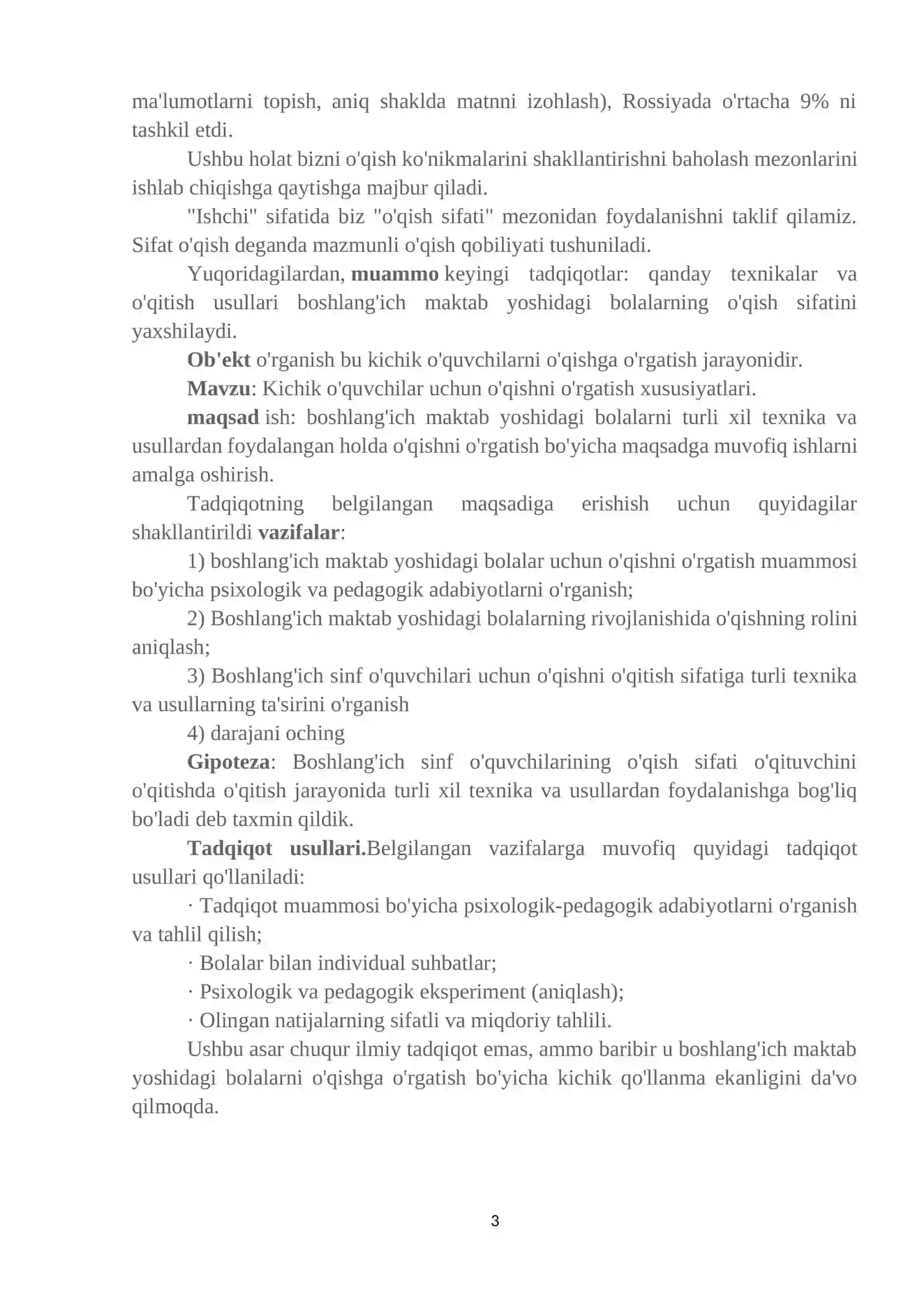 Kichik o'quvchilar uchun o'qishni o'rgatish muammosining psixologik va pedagogik asoslanishi 3