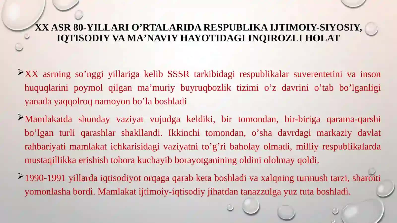Oʼzbekistondagi ijtimoiy-siyosiy jarayonlar 3