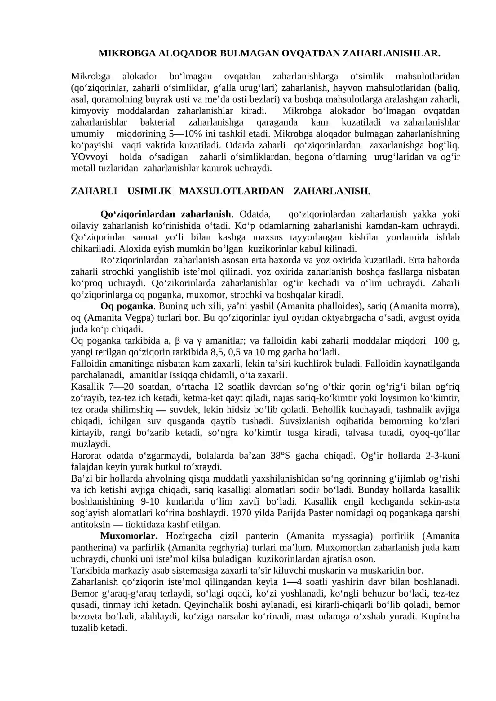 Ovqatdan zaharlanishlar va ularni oldini olish choralari 3
