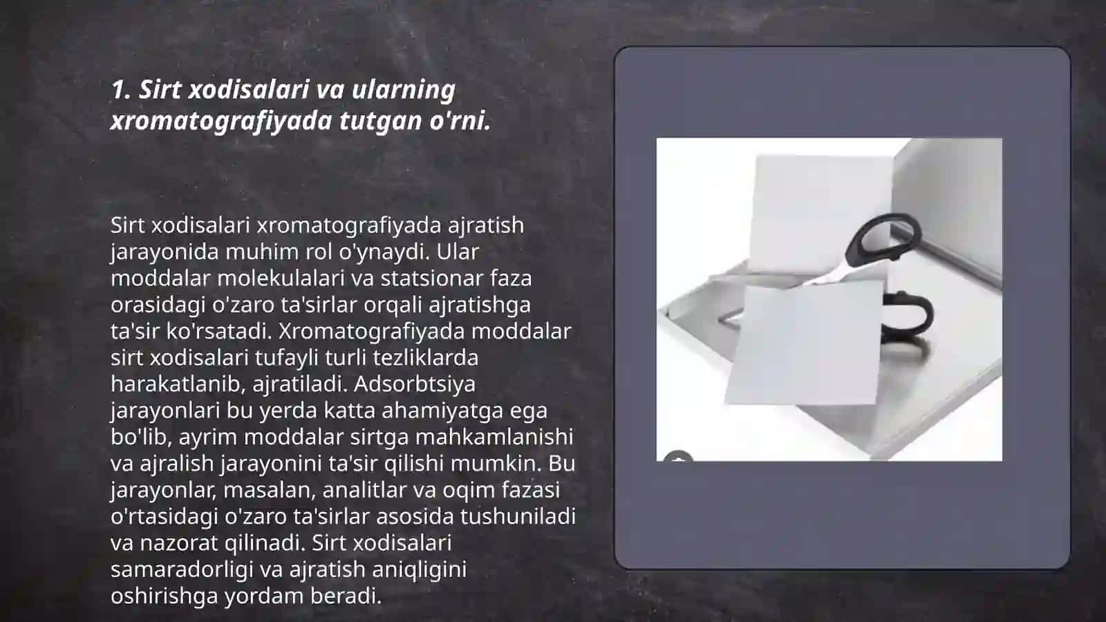 Sirt xodisalari. Xromotografiya, uning tibbiyotdagi ahamiyati 3