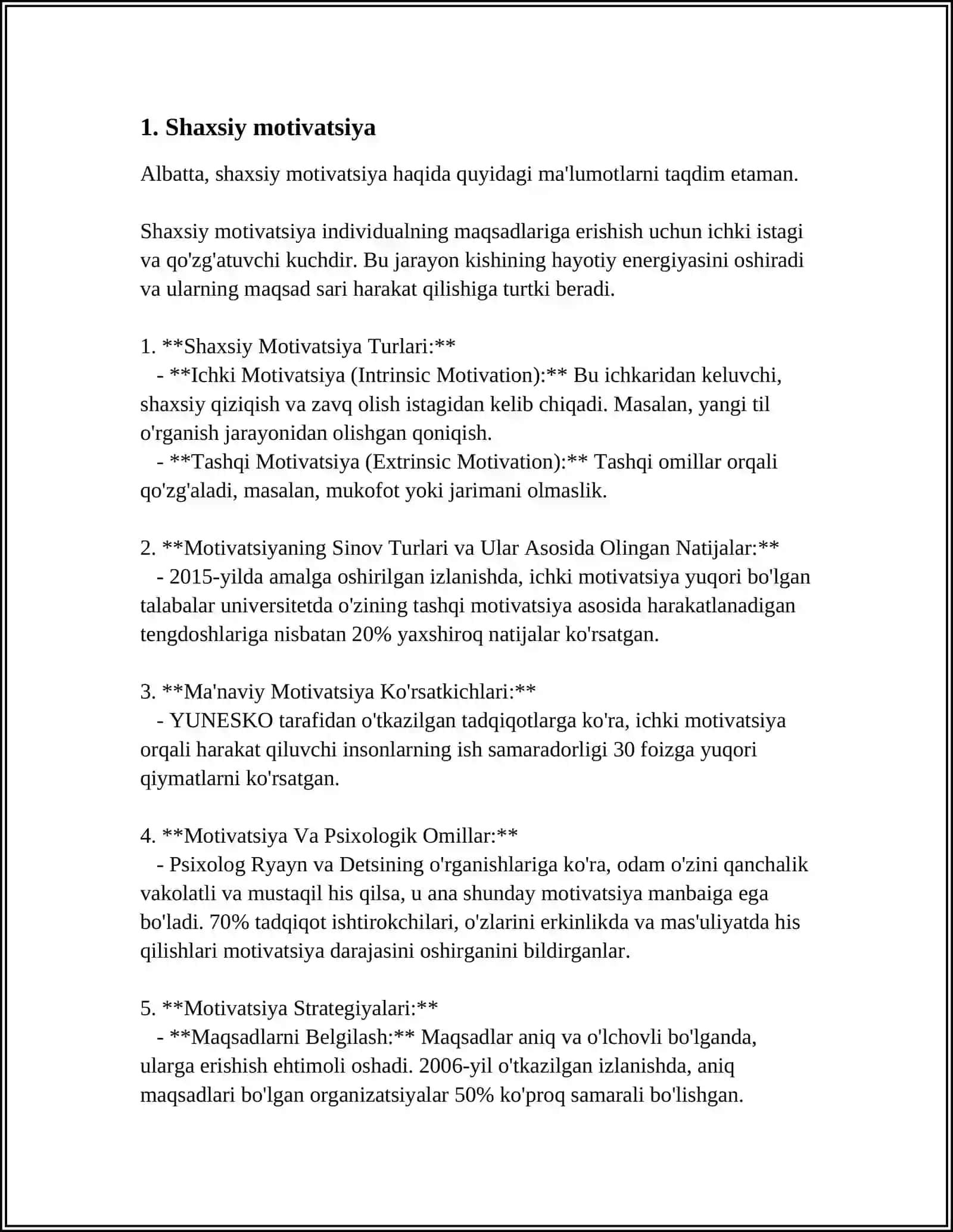 MUSTAQIL ISH Mavzu: INDIVIDUAL RIVOJLANISH 3