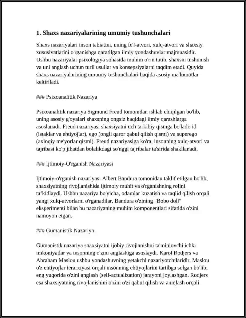 SHAXS NAZARIYALARI. ENDOPSIXIKA EGZOPSIXIKA REFERAT TAYYORLASH 3