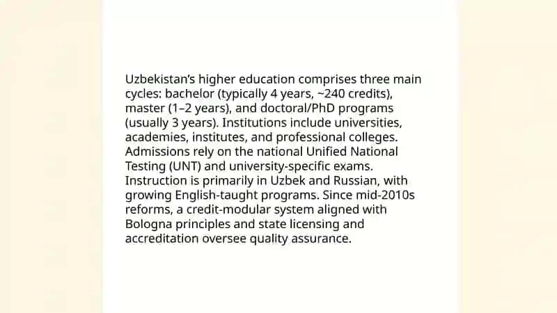 Overview of Higher Education System in Uzbekistan 3