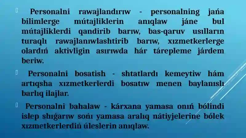 Sotisal xizmatda personalni basqariw 3