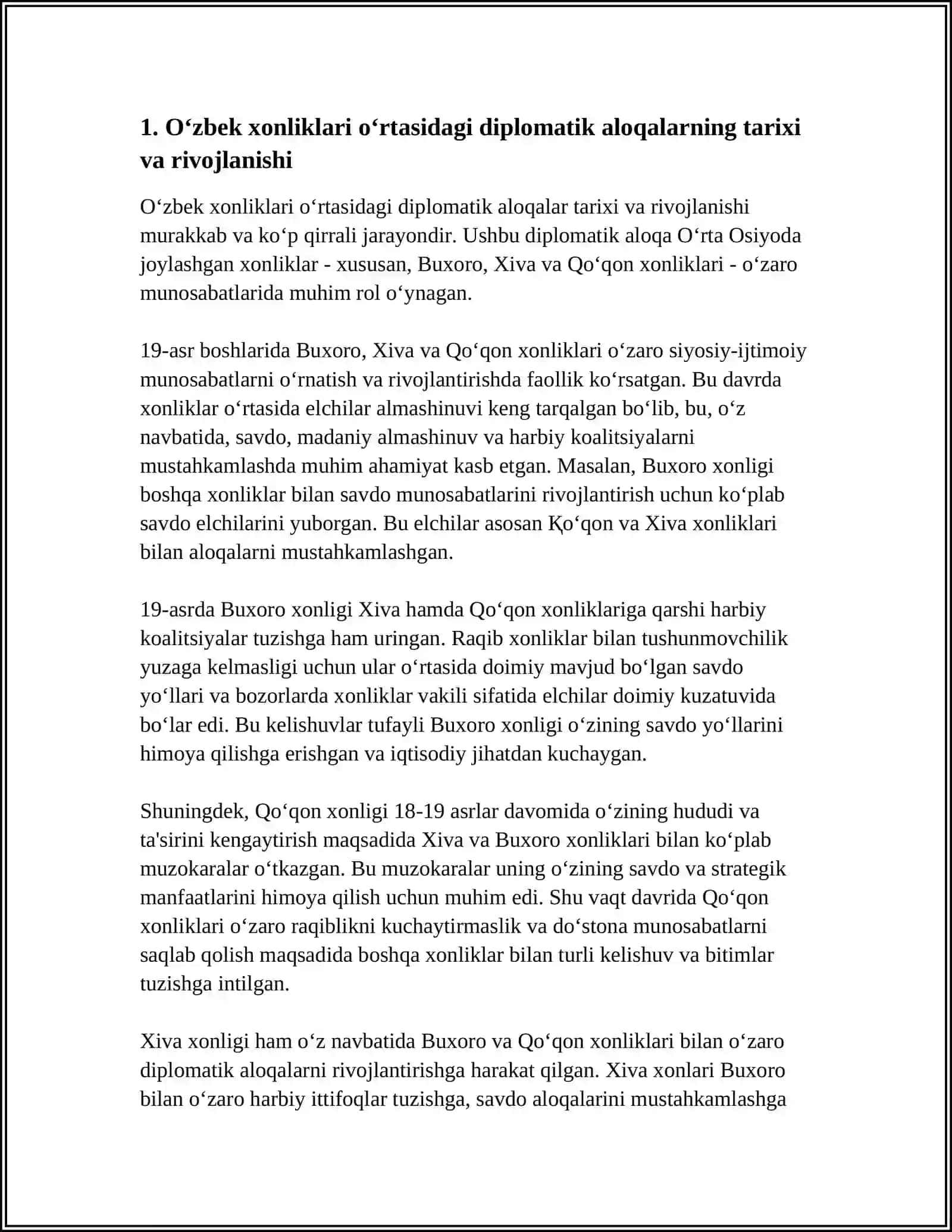 OʻZBEK XONLIKLARI OʻRTASIDA DIPLOMATIK ALOQALAR 3