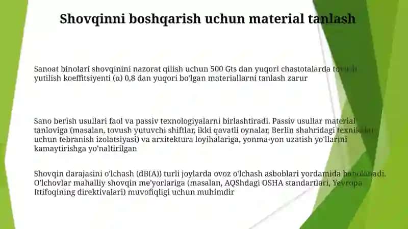 Sanoat binolarining shovqinlarini kamaytirish usullari 3