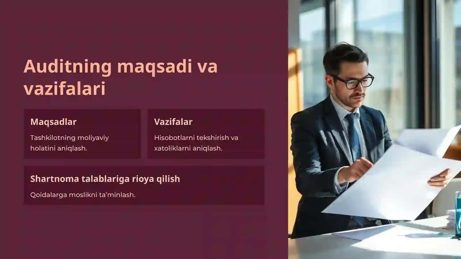 Auditishchi dasturini tayyorlash va tuzish: Auditning asosiy qoidalari 3