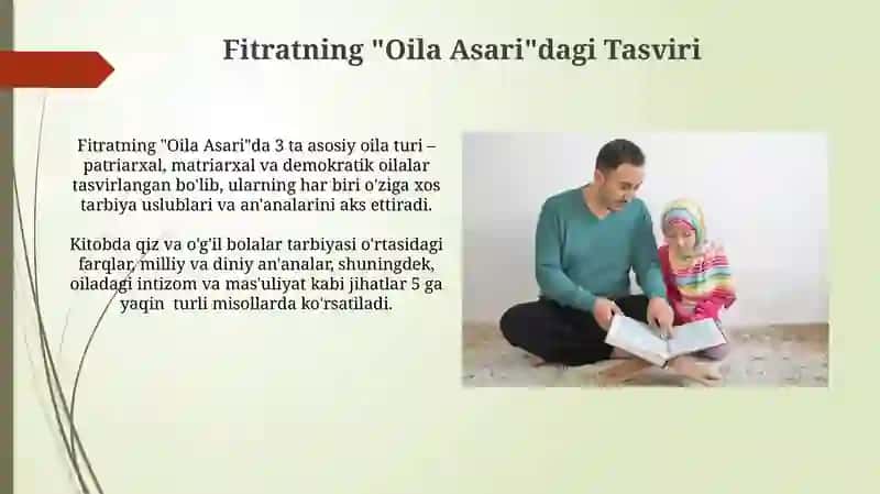 Fitratning "Oila asari"dagi oila qurish tartiblari vafarzandtarbiyasi 3