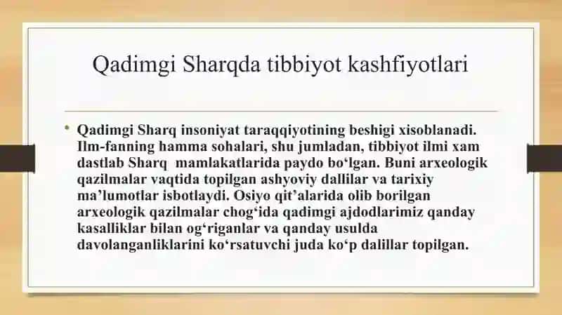 Qadimgi Sharq dati bbiyot kashfiyotlari 3