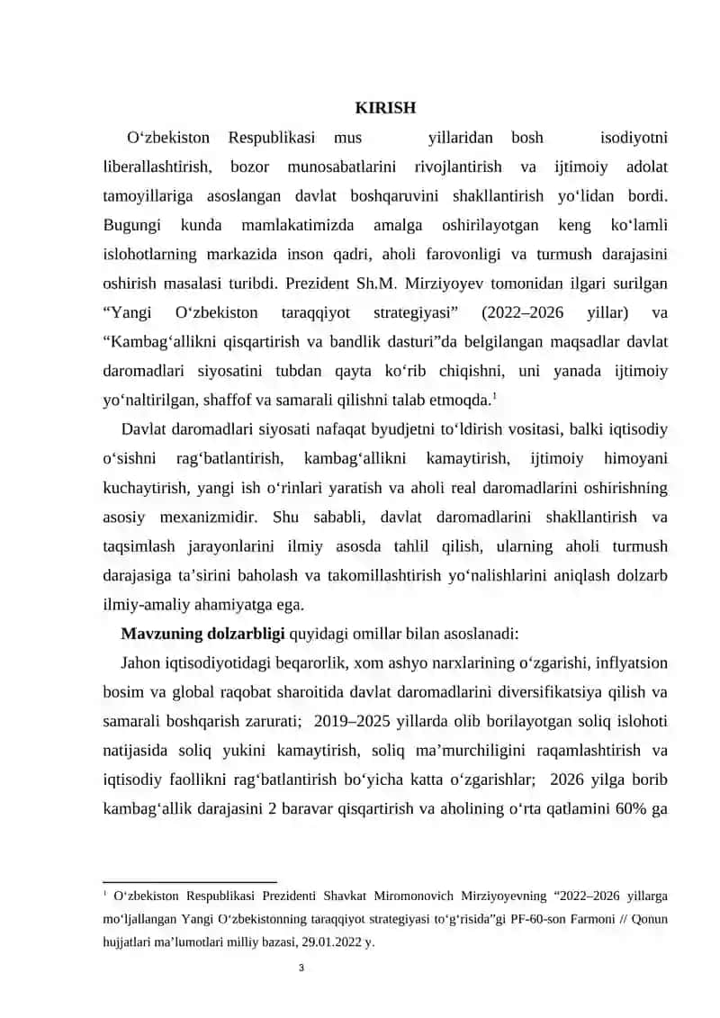 DAVLATNING DAROMADLAR SIYOSATI VA AHOLI TURMUSH DARAJASINI O'STIRISH YO'LLARI 3