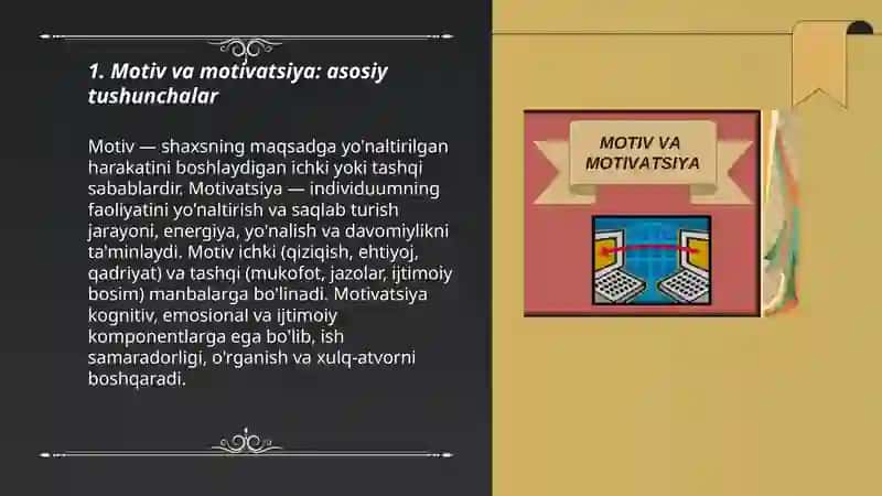 Motiv va motivatsiya 3