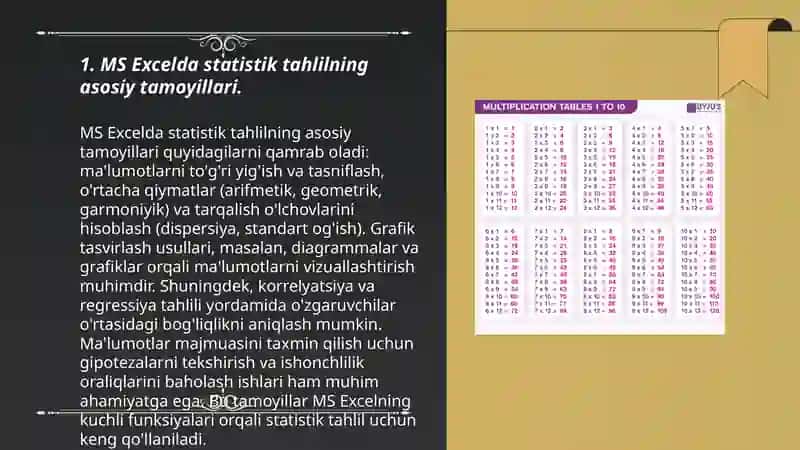 MS Excel dastrisida statistic tahlillar 3