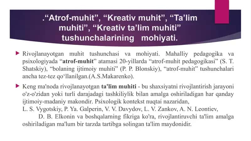 Kreativ ta’lim muhiti: mohiyati, xususiyatlari. 3