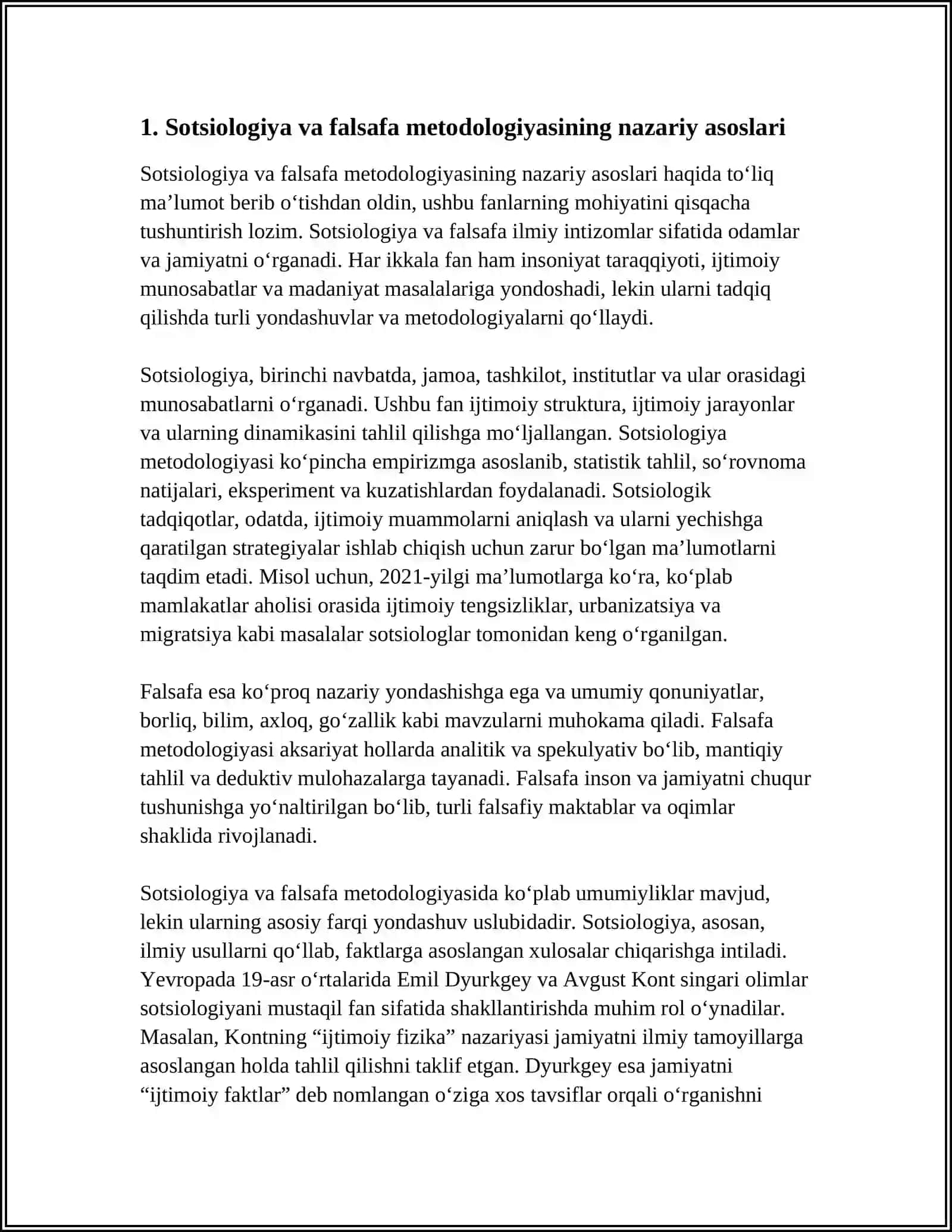 SOTSIOLOGIYA VA FALSAFA METODOLOGIYALARI 3