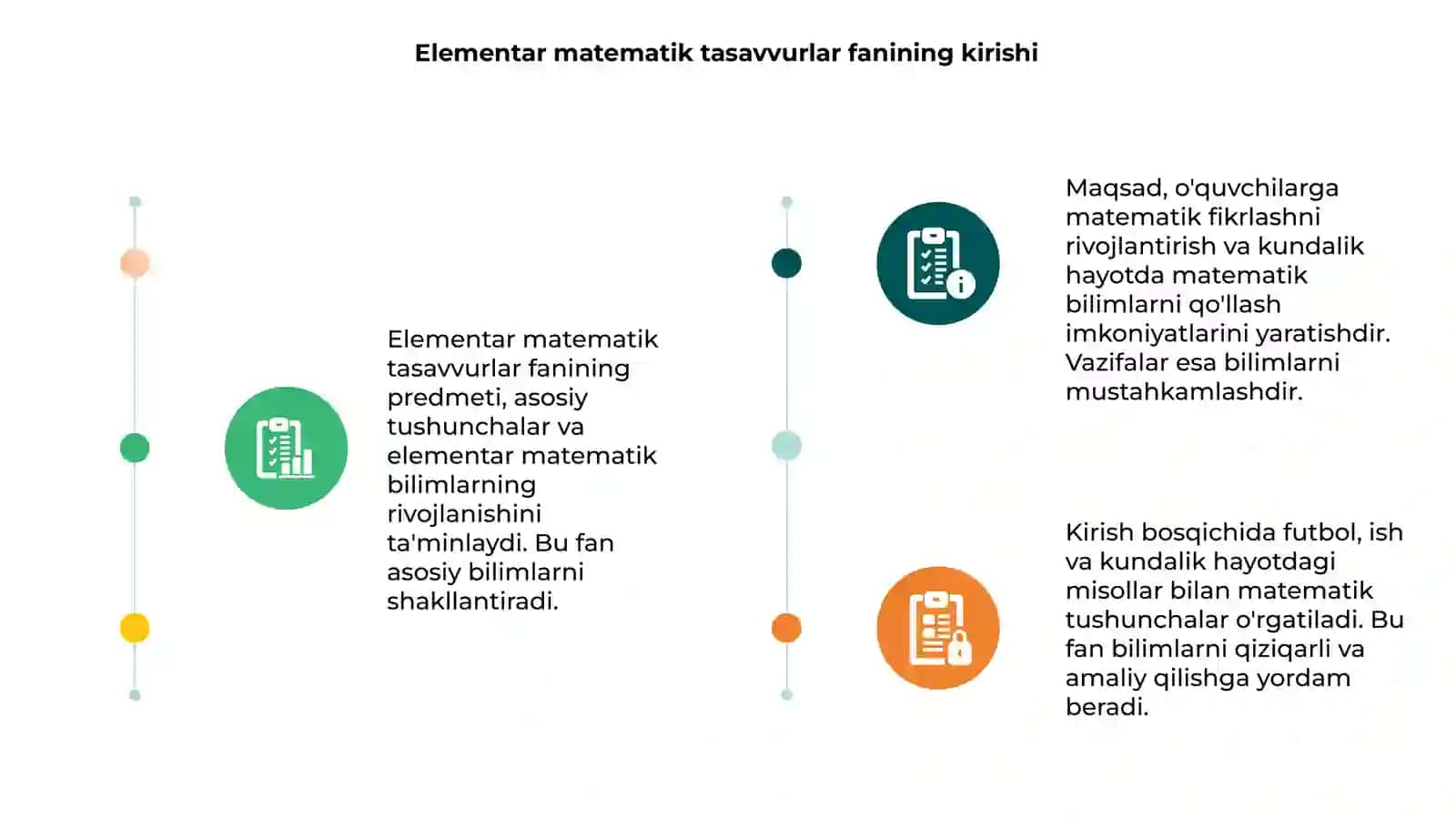 Elementar matematik tasavvurlar fanining predmeti 3