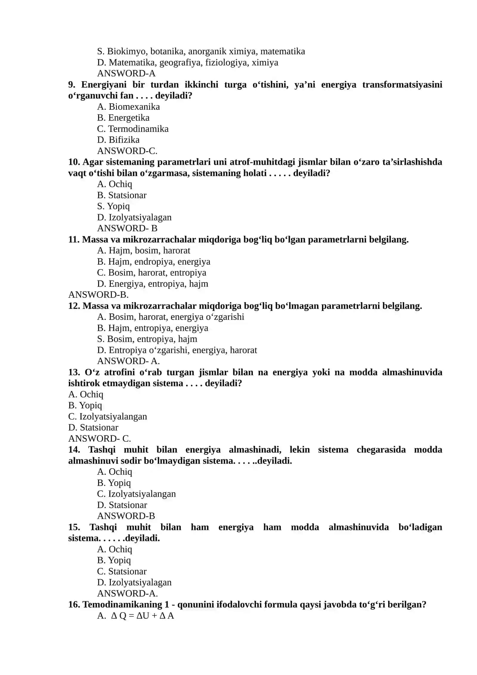 Biofizika Test Savollari 3